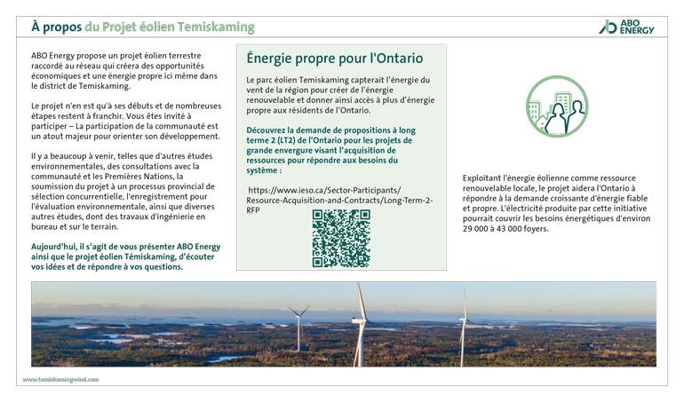 À propos du Projet éolien Temiskaming