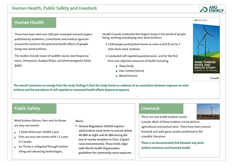 Human Health, Public Safety and Livestock