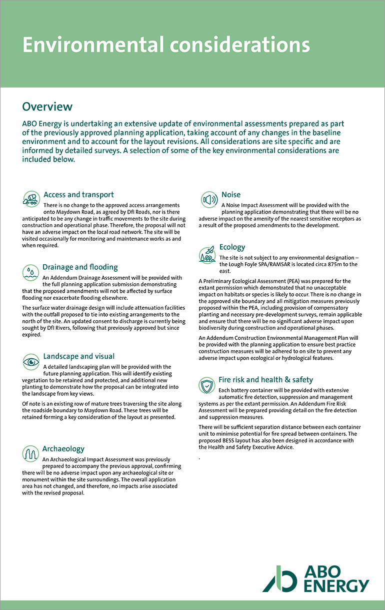 Environmental considerations