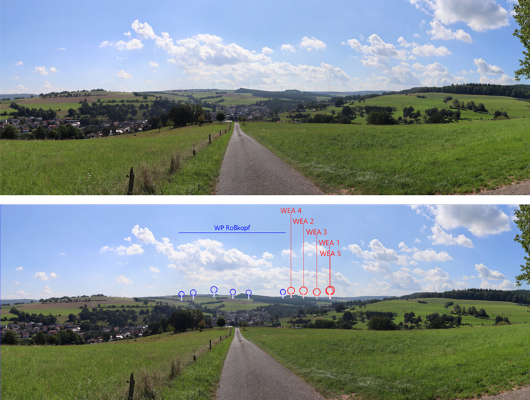 Windpark Flörsbachtal Visualisierung