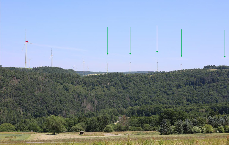 Großer Rundweg nördlich von Bescheid, Blick nach Osten